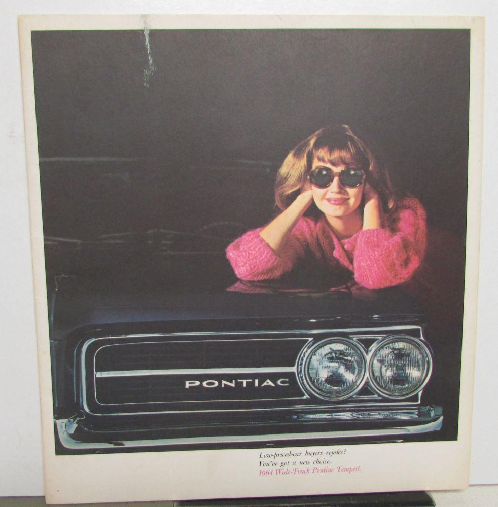 1964 Pontiac Tempest Prestige Dealer Sales Brochure LeMans Safari Original