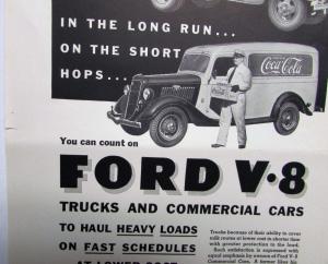 1935 Ford V8 Truck Delivery Features Heavy Loads Fast Schedules Ad Proof Orig