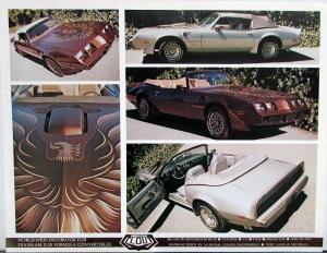 1979 Pontiac Firebird Formula Convertible Road Test Reprint Article Photo Sheet