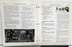 1962 Chevrolet Monza Spyder Turbocharged Engine Service News Vol 34 No 4  Specs