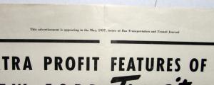 1937 Ford V8 Bus Transit 4 Extra Profit Features Ad Proof Original