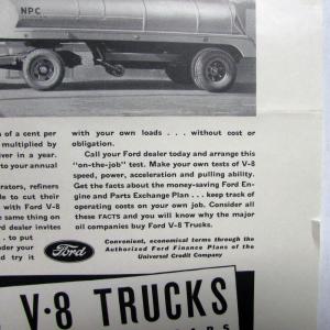 1937 Ford V8 Trucks Tank Wagon On The Job Tests Ad Proof Original