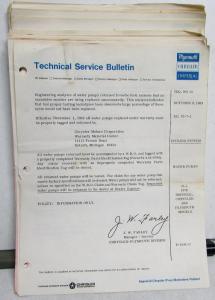 1970 Chrysler Plymouth Dealer Technical Service Bulletins GTX Road Runner Cuda