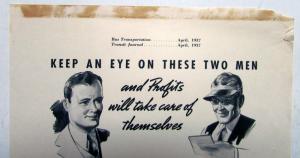 1937 Ford V8 Transit Bus Profits Will Take Care Of Themselves Ad Proof Orig