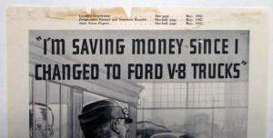 1937 Ford V8 Trucks Commercial Cars Features Saving Money Ad Proof Original