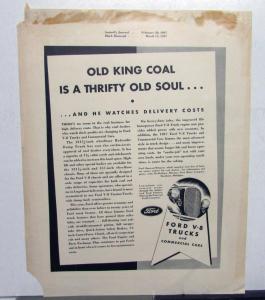 1937 Ford V8 Trucks Commercial Cars Features Delivery Costs Ad Proof Original