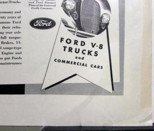 1937 Ford V8 Trucks Commercial Cars Features Delivery Costs Ad Proof Original