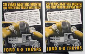 1937 Ford V8 Truck Commercial Car Stake Delivery Features Ad Proof Orig