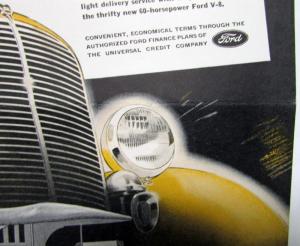 1937 Ford V8 Truck Commercial Car Stake Delivery Features Ad Proof Orig