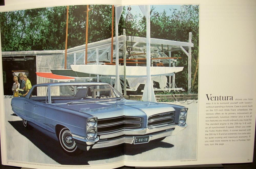Original 1966 Pontiac Grand Prix Foldout Sales Brochure 66 
