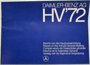 1972 Daimler-Benz AG Report on the Annual General Meeting