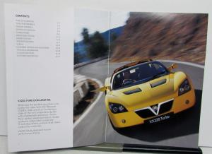 2004 Vauxhall VX220 Color Options Specifications Features Brochure UK