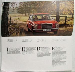 1976 Mercedes-Benz Passenger Car Programme Sales Brochure - German Text