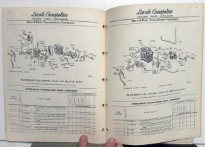 Original 1952 1953 Lincoln Dealer Chassis Parts Catalog Book Supplement Trans