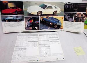 1992 Pontiac Firebird Color Ordering Codes Specs Brochure Dutch German Text