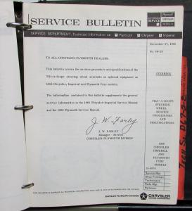 1966 Chrysler Dodge Plymouth Dealer Technical Service Bulletins Vintage Binder