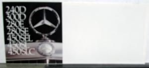 1977 Mercedes-Benz Sales Folder Mailer 240D 300D 280E 280SE 450SEL 450SL 450SLC