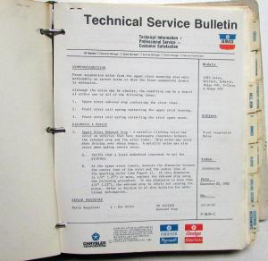 1980-83 Chrysler Dodge Plymouth Dealer Technical Service Bulletins Car Truck