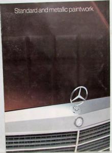 1980 Mercedes-Benz Dealer Sales Brochure Exterior Color Option Standard Metallic