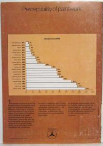 1980 Mercedes-Benz Dealer Sales Brochure Exterior Color Option Standard Metallic