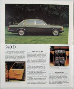 1980 Mercedes-Benz Flip-Up Sales Brochure 240 280 300 450