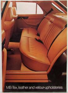 1980 Mercedes-Benz Dealer Sales Brochure Interior Options MB-Tex Leather Velour