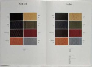 1980 Mercedes-Benz Dealer Sales Brochure Interior Options MB-Tex Leather Velour