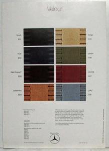 1980 Mercedes-Benz Dealer Sales Brochure Interior Options MB-Tex Leather Velour