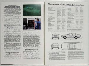 1981 Mercedes-Benz 380SEC and 500SEC Sales Brochure - German Text