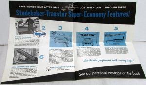 1957 Studebaker Transtar Trucks Dealer Mailer Pickup Economy Features Orig