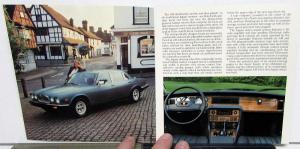 1986 Jaguar Sales Brochure XJ6 Series III Vanden Plas XJS From Detroit Auto Show