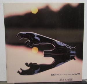 1986 Jaguar Sales Brochure XJ6 Series III Vanden Plas XJS From Detroit Auto Show