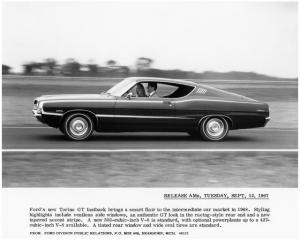 1968 Ford Torino GT Fastback Press Release Photo Poster with Text 0080
