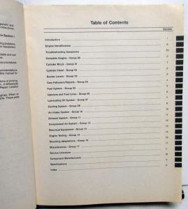 2000 Cummins Troubleshooting & Repair Shop Manual C Series Diesel Engine