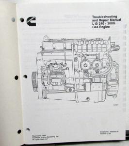 1994-95 Cummins Troubleshooting Repair Shop Manual L10 240 - 260G Gas Engine