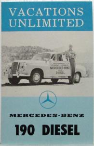 1954 Mercedes-Benz 190D Vacations Unlimited Economy Breaking Promotional Folder