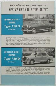 1954 Mercedes-Benz 190D Vacations Unlimited Economy Breaking Promotional Folder
