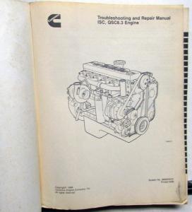 1999 Cummins Troubleshooting Repair Shop Manual ISC QSC8.3 Engines