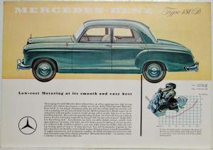 1959 Mercedes-Benz 180D Dealer Sales Spec Sheet