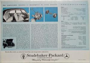 1959 Mercedes-Benz 180D Dealer Sales Spec Sheet