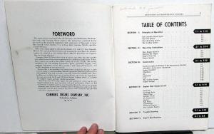 1955 Cummins Operation & Maintenance Manual H HS HR HRS NH NHS NHH NHRS NT NRT