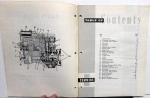 1960 Cummins Parts Catalog Book Model JS JNS JT Diesel Engines 966784-A