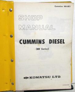 1979 Komatsu NH Series Cummins Diesel Engine Service Shop Repair Manual