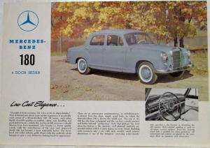 1960 Mercedes-Benz 180 4 Door Sedan Spec Data Sheet