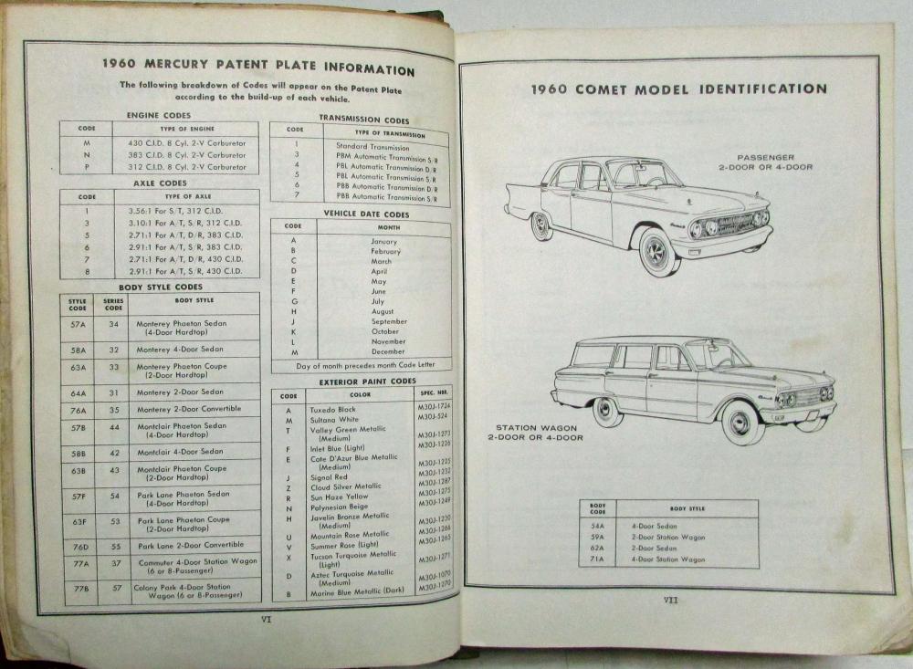 19601964 Lincoln Mercury Master Parts Book Catalog Continental Meteor