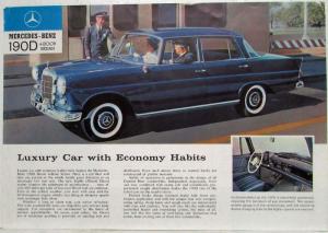 1961 Mercedes-Benz 190D 4-Door Sedan Spec Data Sheet with Milestone Flap