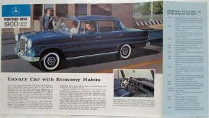 1961 Mercedes-Benz 190D 4-Door Sedan Spec Data Sheet with Milestone Flap