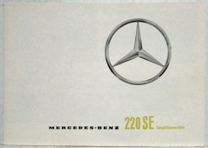 1962 Mercedes-Benz 220SE Coupe/Convertible Sales Folder with Spec Sheet P2298/1
