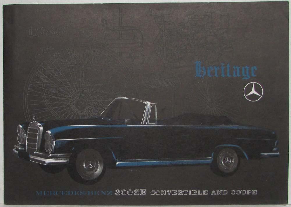 1963 Mercedes-Benz 300SE Convertible and Coupe Heritage Classic Sales Folder