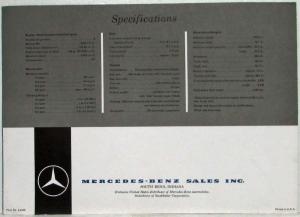 1963 Mercedes-Benz 300SE Convertible and Coupe Heritage Classic Sales Folder